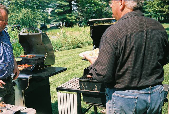 Grilling at picnic